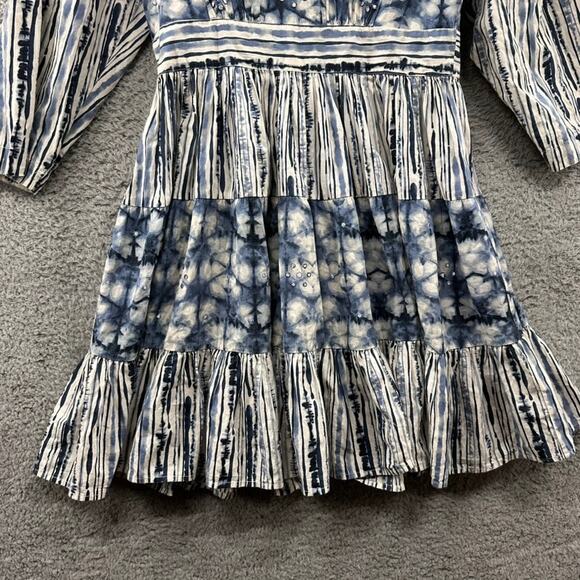Anthropologie Not So Serious XS Blue‎ Dress Long Sleeves Boho Beautiful - Picture 5 of 9